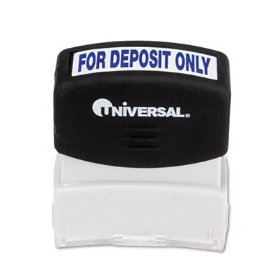 One-Color Message Stamp, For Deposit Only, Pre-Inked/Re-Inkable, Blue